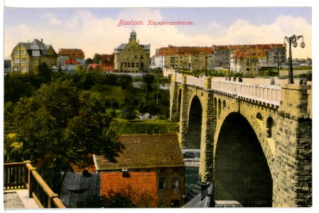 16430-Bautzen-1913-Kronprinzenbrücke-Brück & Sohn Kunstverlag
