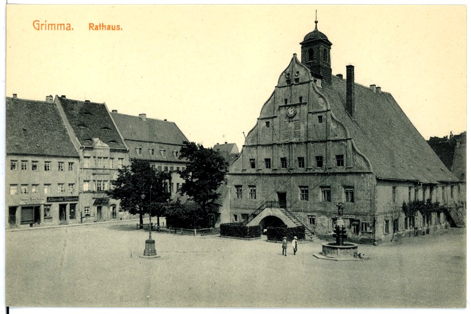 16299-Grimma-1913-Markt mit Rathaus-Brück & Sohn Kunstverlag