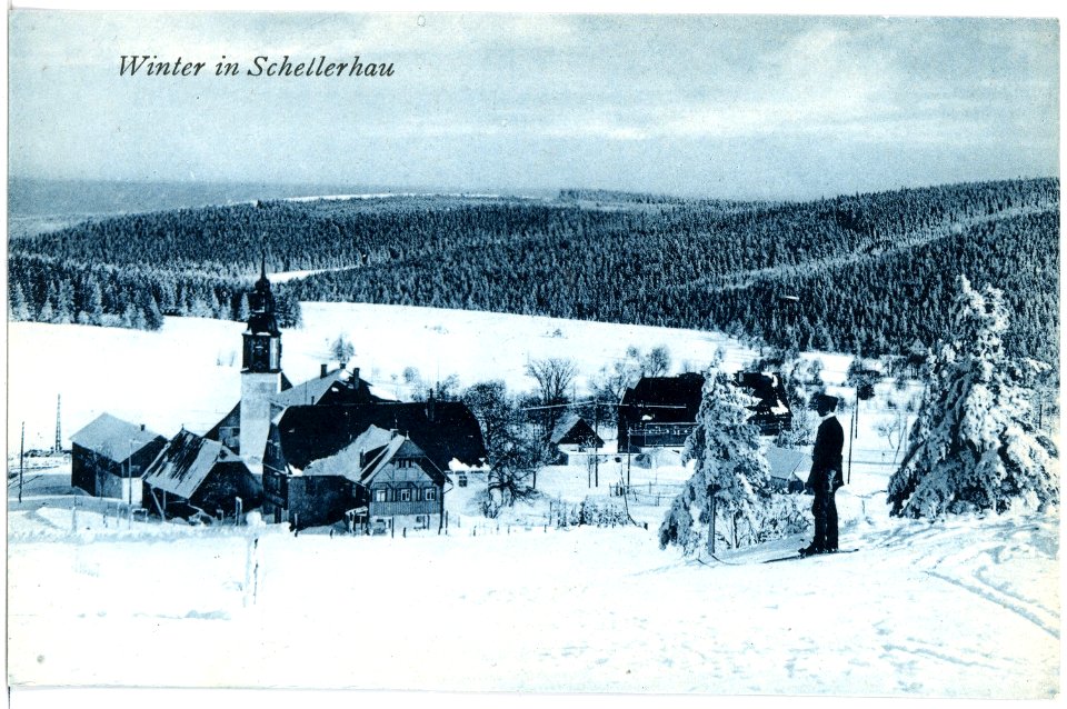 18375-Schellerhau-1914-Blick auf Schellerhau im Winter-Brück & Sohn Kunstverlag