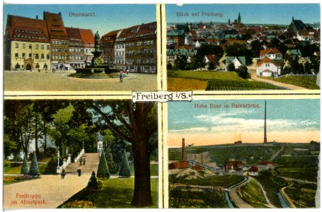 18656-Freiberg-1915-verschiedene Stadtansichten-Brück & Sohn Kunstverlag