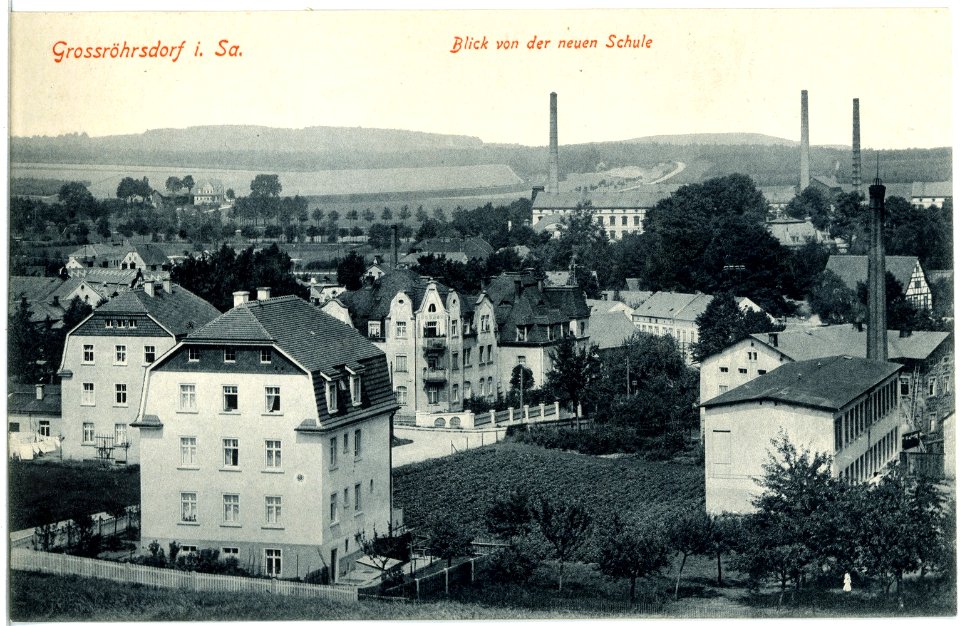 18337-Großröhrsdorf-1914-Blick von der neuen Schule-Brück & Sohn Kunstverlag