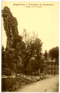 16753-Greifensteine-1913-Berggasthaus und Kreuzfelsen-Brück & Sohn Kunstverlag