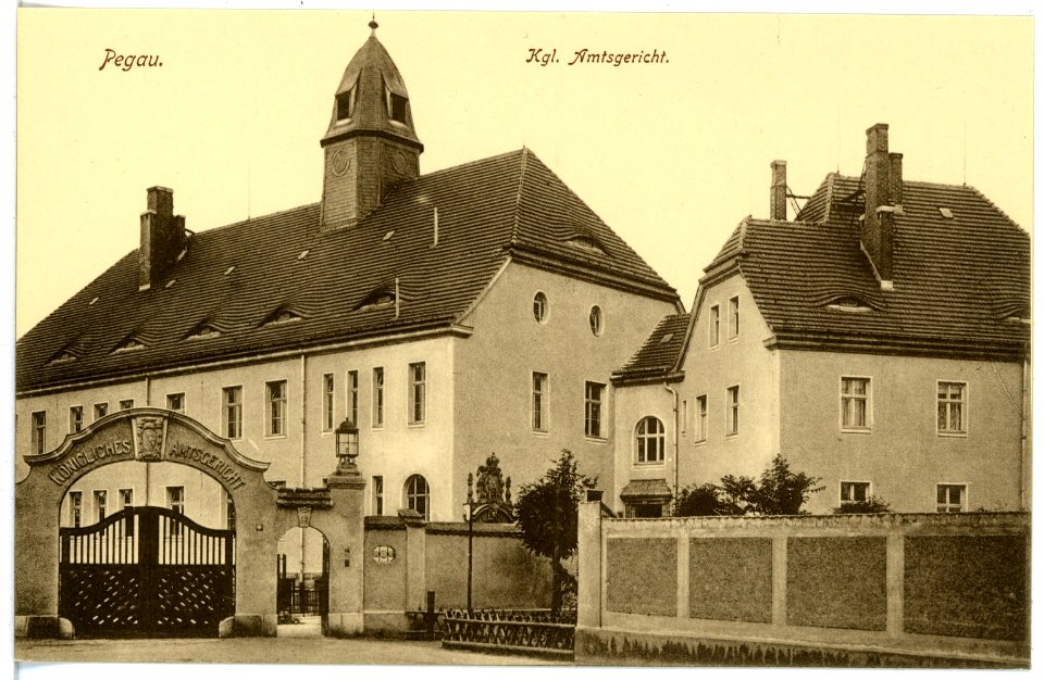 16406-Pegau-1913-Königliches Amtsgericht-Brück & Sohn Kunstverlag