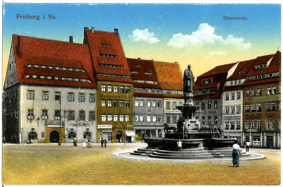 18797-Freiberg-1915-Obermarkt-Brück & Sohn Kunstverlag