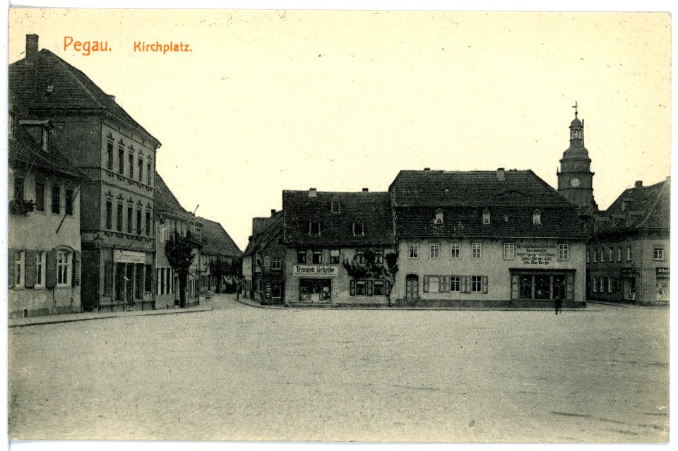 16387-Pegau-1913-Kirchplatz-Brück & Sohn Kunstverlag