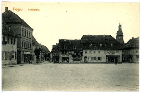16387-Pegau-1913-Kirchplatz-Brück & Sohn Kunstverlag