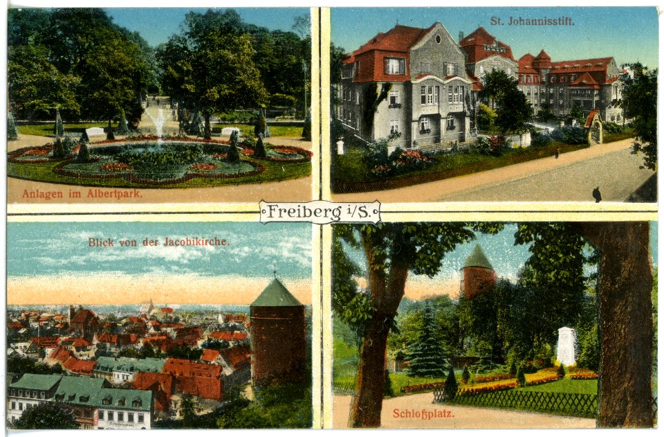 18655-Freiberg-1915-verschiedene Stadtansichten-Brück & Sohn Kunstverlag