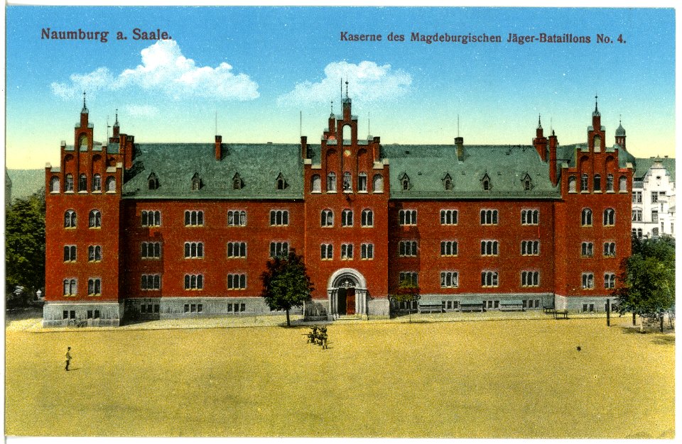 18647-Naumburg-1915-Kaserne des Magdeburger Jäger-Bataillon Nr. 4-Brück & Sohn Kunstverlag