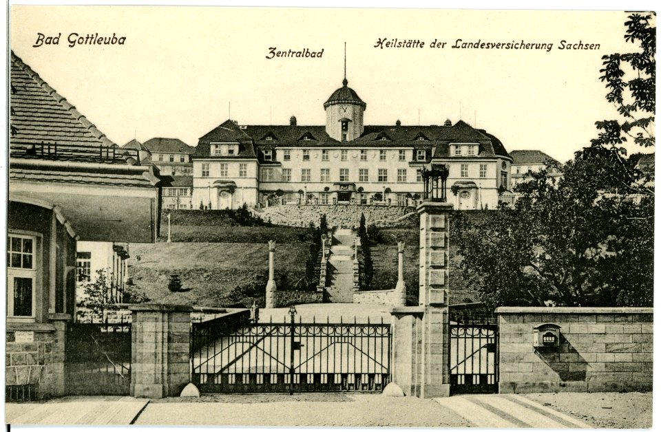 18347-Bad Gottleuba-1914-Haupteingang zum Genesungsheim-Brück & Sohn Kunstverlag