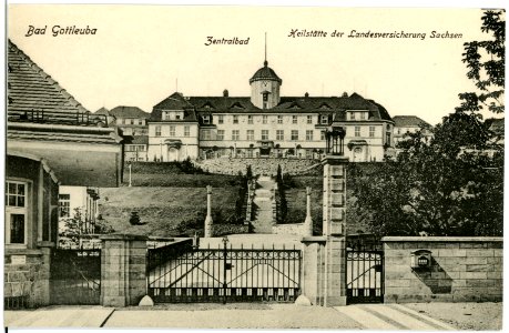 18347-Bad Gottleuba-1914-Haupteingang zum Genesungsheim-Brück & Sohn Kunstverlag