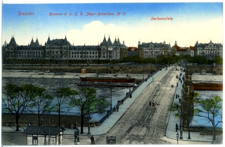 18845-Dresden-1915-Kaserne des 2. Königlich Sächsischen Jäger-Bataillon Nr. 13 - Sachsenplatz-Brück & Sohn Kunstverlag