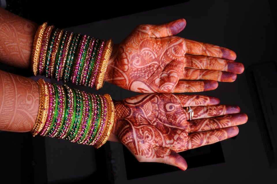 Indian girl hand bangles