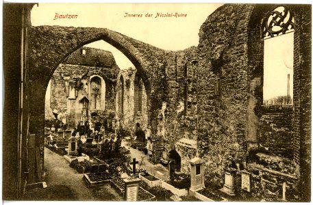 18758-Bautzen-1915-Inneres der Nikolairuine-Brück & Sohn Kunstverlag