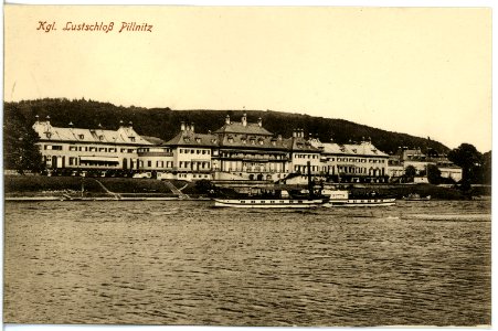 18915-Dresden-1915-Schloß Pillnitz mit Dampfer Wettin-Brück & Sohn Kunstverlag