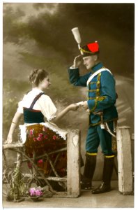 16018-Meißen-1913-Husaren Im Garten Der Schütze-Brück & Sohn Kunstverlag