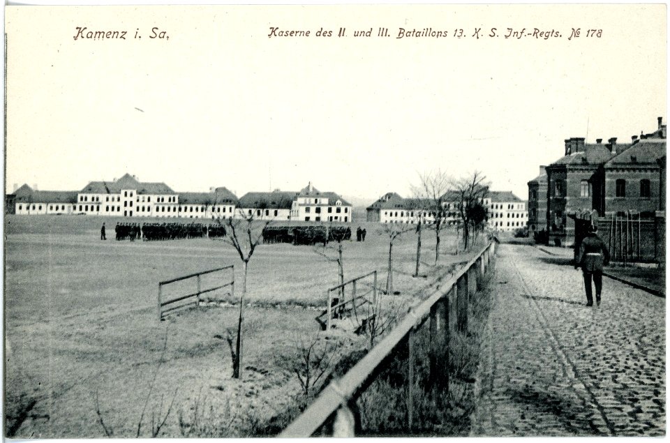 18662-Kamenz-1915-Kaserne des 2 und 3. Bataillons 13. Königlich Sächsische Infanterie-Regiment Nr. 178-Brück & Sohn Kunstverlag