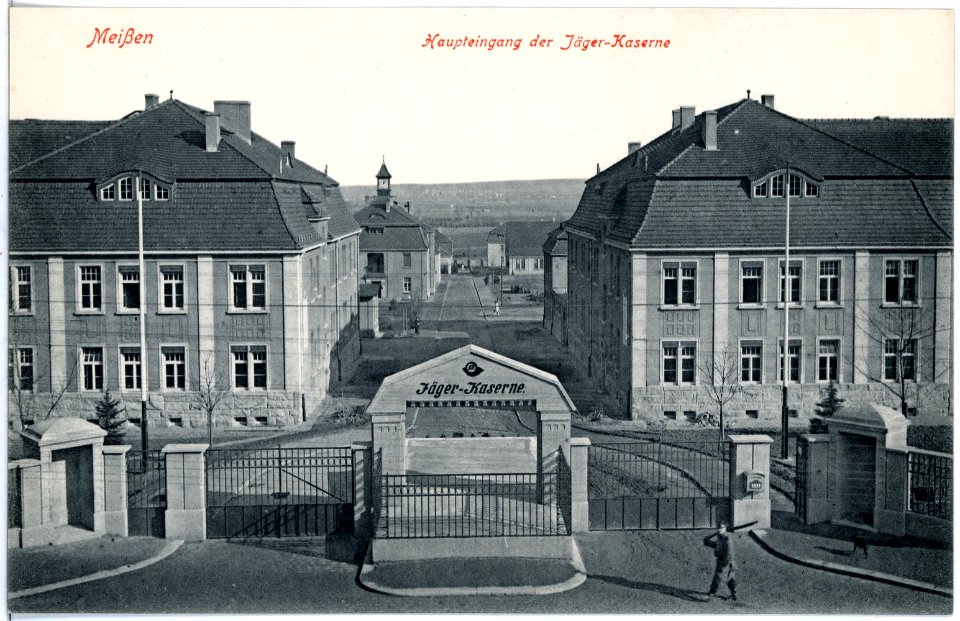 18670-Meißen-1915-Jägerkaserne - Haupteingang-Brück & Sohn Kunstverlag