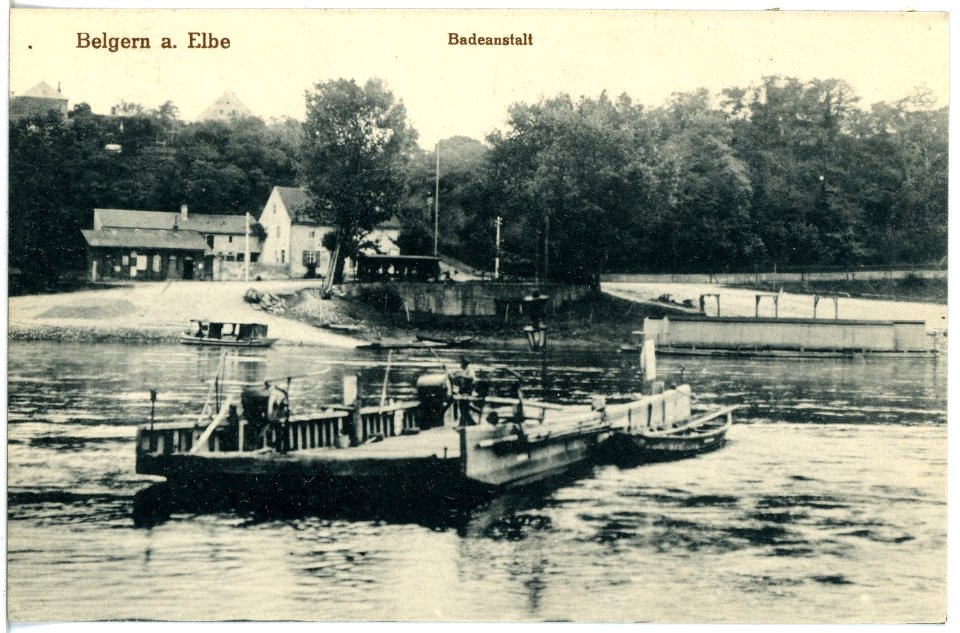 18683-Belgern-1915-Fähre und Badeanstalt-Brück & Sohn Kunstverlag