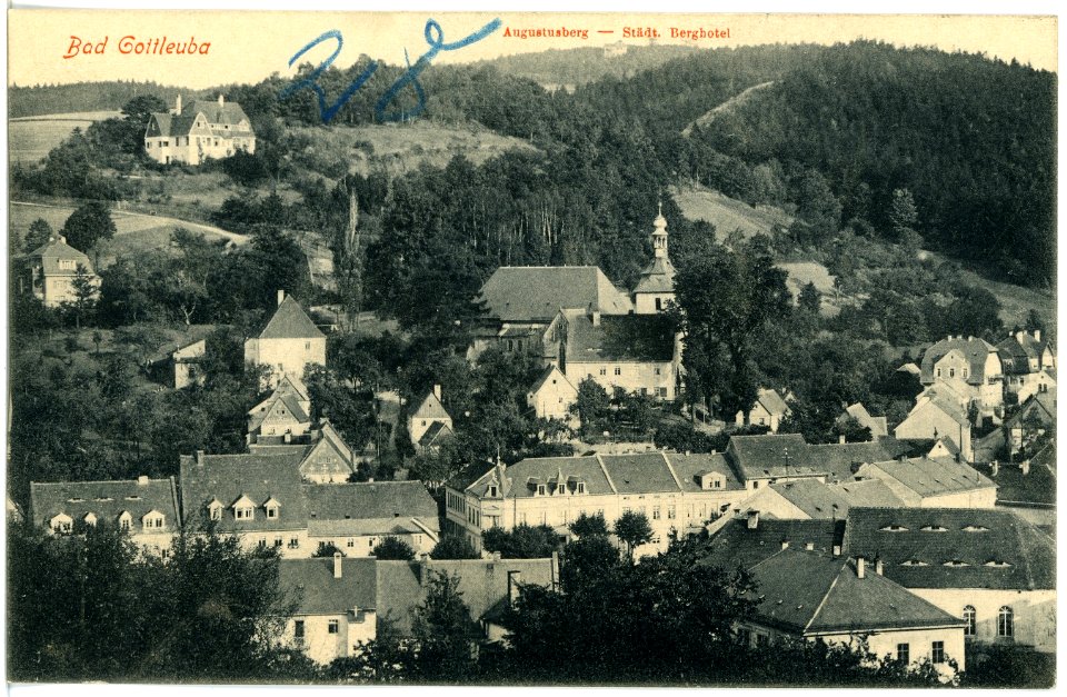 18394-Bad Gottleuba-1914-Blick auf Bad Gottleube und Augustusberg-Brück & Sohn Kunstverlag