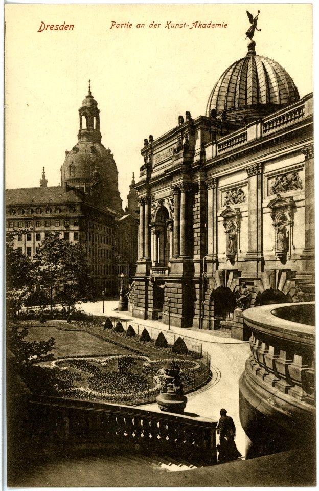 18952-Dresden-1915-Partie an der Kunstakademie-Brück & Sohn Kunstverlag