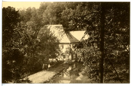 16394-Waldenburg-1913-Die Glänzelmühle im Park Grünfeld-Brück & Sohn Kunstverlag