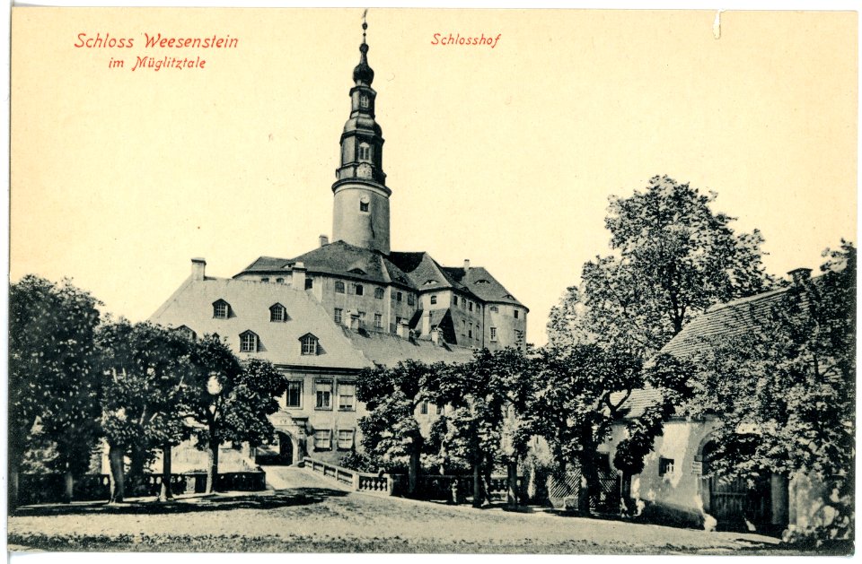 18333-Weesenstein-1914-Schloß - Schloßhof-Brück & Sohn Kunstverlag