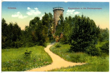 16445-Grimma-1913-Bismarckturm in den Gleisberganlagen-Brück & Sohn Kunstverlag