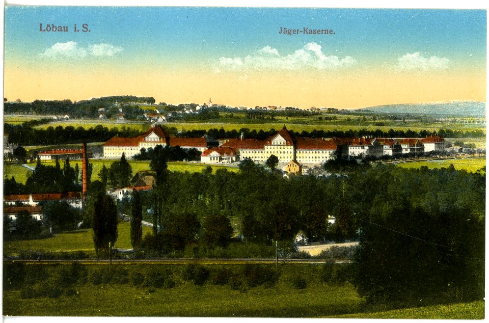 18464-Löbau-1914-Jägerkaserne-Brück & Sohn Kunstverlag