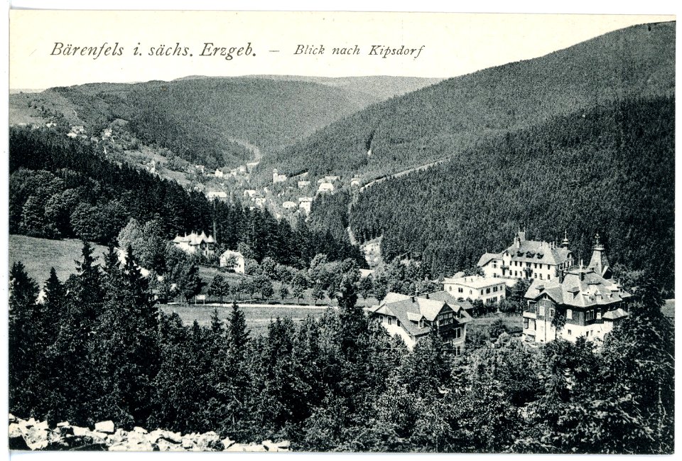 16263-Bärenfels-1913-Blick auf Bärenfels und nach Kipsdorf-Brück & Sohn Kunstverlag