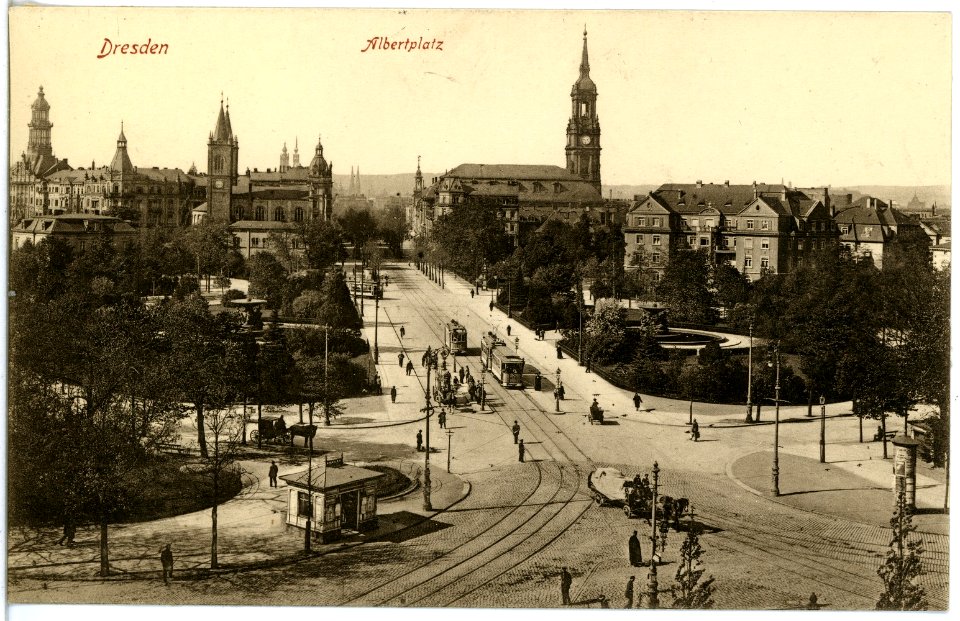18947-Dresden-1915-Albertplatz-Brück & Sohn Kunstverlag