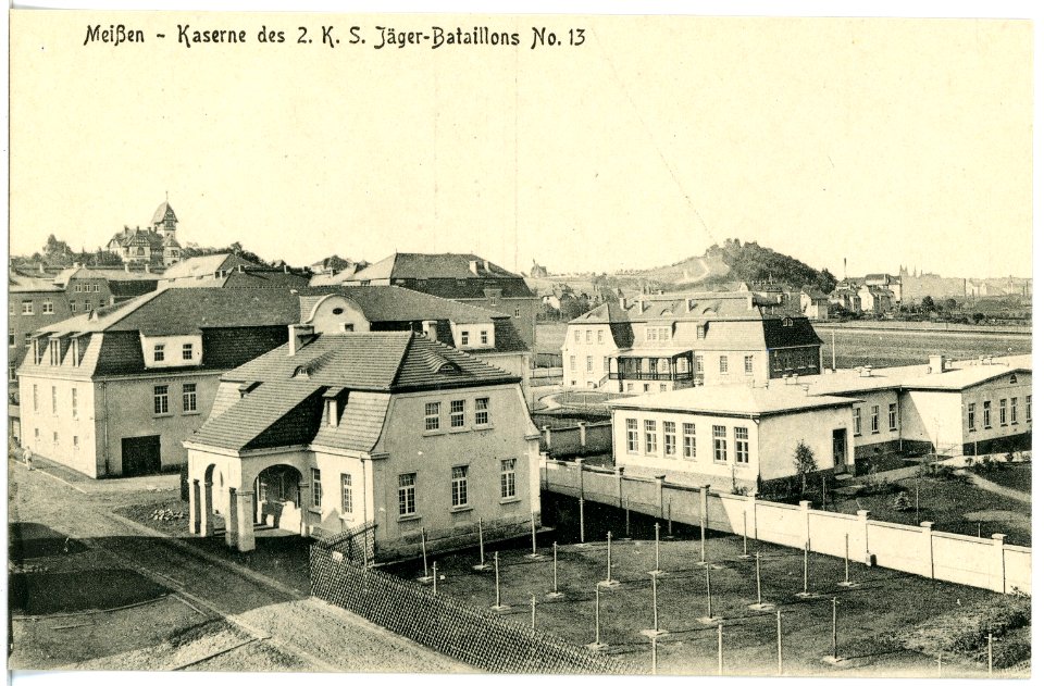 18363-Meißen-1914-Kaserne des 2. Königlich Sächsischen Jäger-Bataillon Nr. 13-Brück & Sohn Kunstverlag