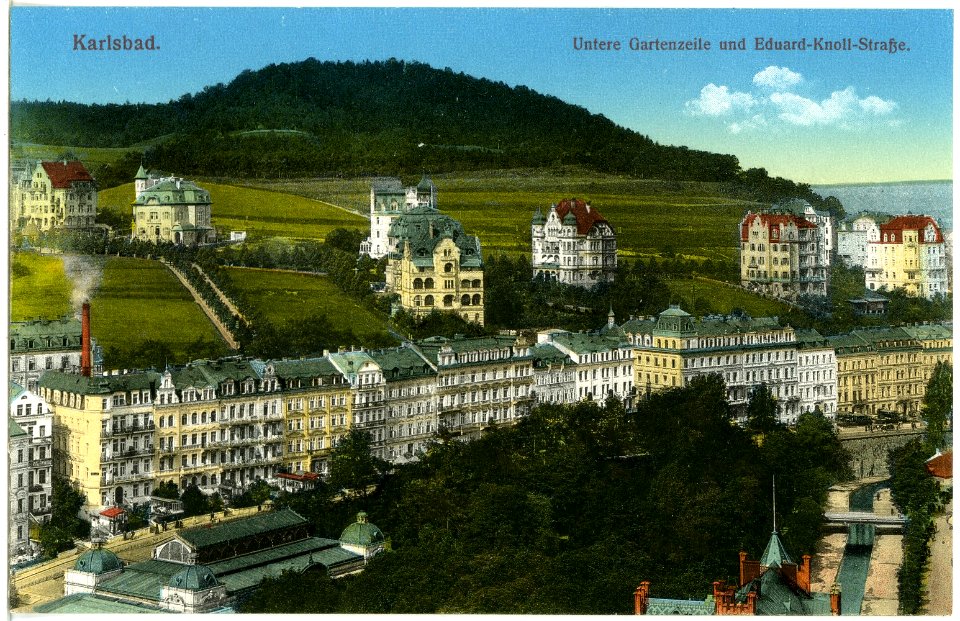 18817-Karlsbad-1915-Untere Gartenzeile und Eduard-Knoll-Straße-Brück & Sohn Kunstverlag