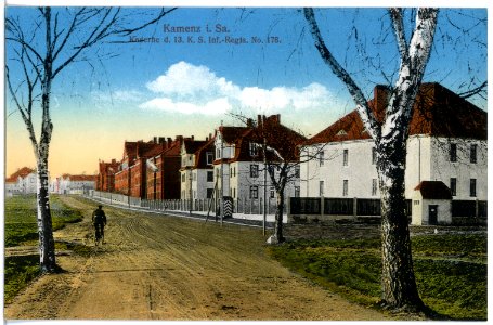18749-Kamenz-1915-Kaserne des 13. Königlich Sächsischen Infanterie-Regiments Nr. 178-Brück & Sohn Kunstverlag