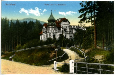 18825-Karlsbad-1915-Waldcafe St. Hubertus-Brück & Sohn Kunstverlag