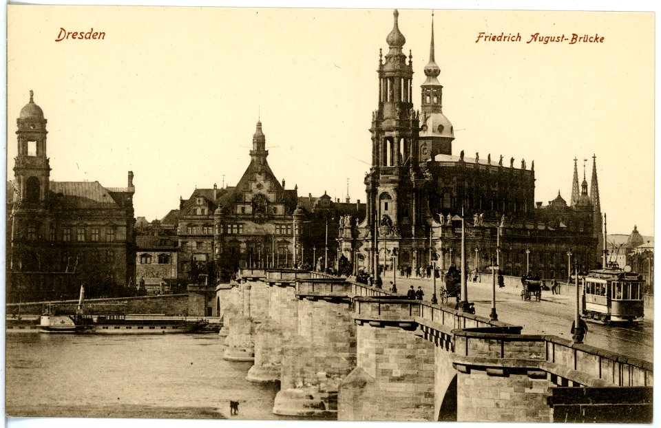 18902-Dresden-1915-Friedrich-August-Brücke-Brück & Sohn Kunstverlag