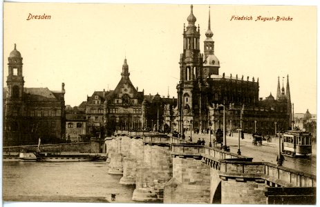 18902-Dresden-1915-Friedrich-August-Brücke-Brück & Sohn Kunstverlag