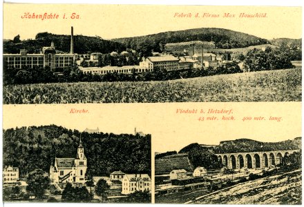 17968-Hohenfichte-1914-Fabrik Hauschild, Kirche, Viadukt-Brück & Sohn Kunstverlag