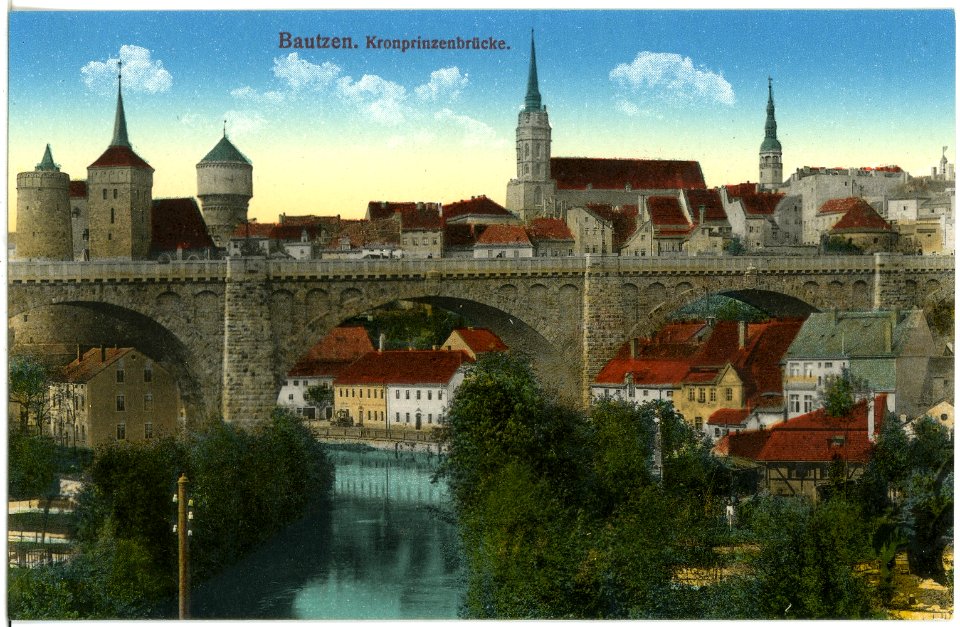 18436-Bautzen-1914-Kronprinzenbrücke-Brück & Sohn Kunstverlag