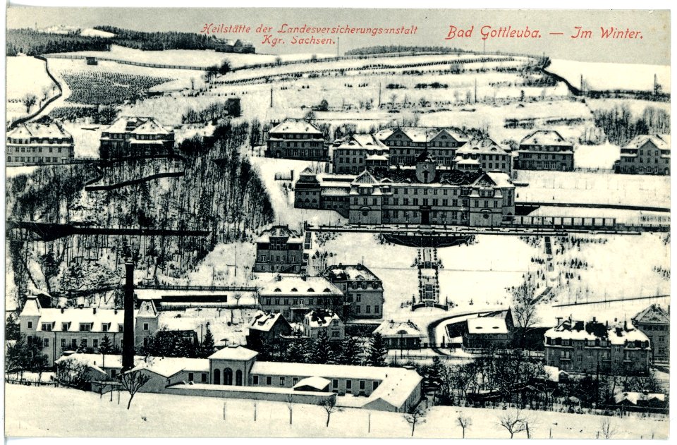 18696-Bad Gottleuba-1915-Heilstätte im Winter-Brück & Sohn Kunstverlag