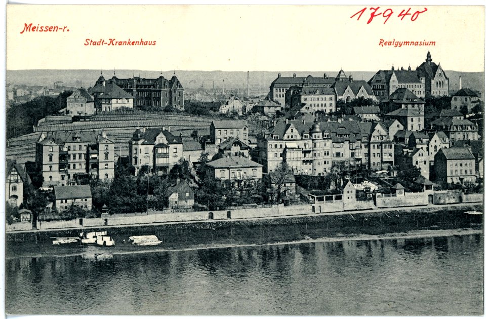 17940-Meißen-1914-Stadtkrankenhaus und Realgymnasium-Brück & Sohn Kunstverlag
