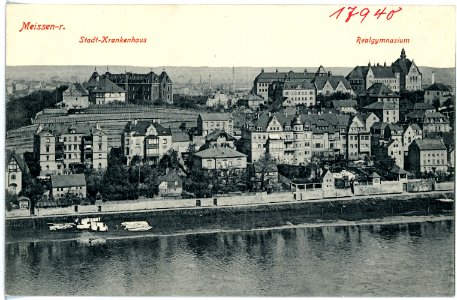 17940-Meißen-1914-Stadtkrankenhaus und Realgymnasium-Brück & Sohn Kunstverlag