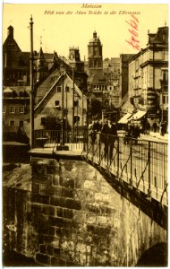 17927-Meißen-1914-Blick von der Brücke in die Elbstraße-Brück & Sohn Kunstverlag