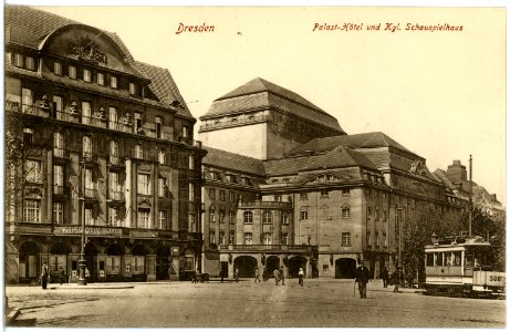 18953-Dresden-1915-Palasthotel und Theater-Brück & Sohn Kunstverlag