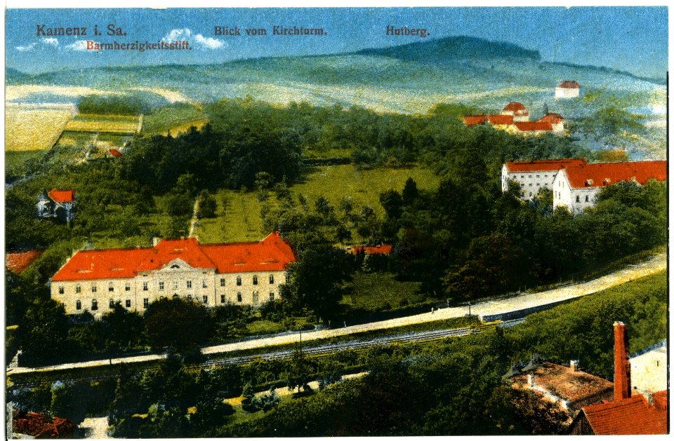 18385-Kamenz-1914-Blick zum Hutberg und Barmherzigkeitsstift-Brück & Sohn Kunstverlag