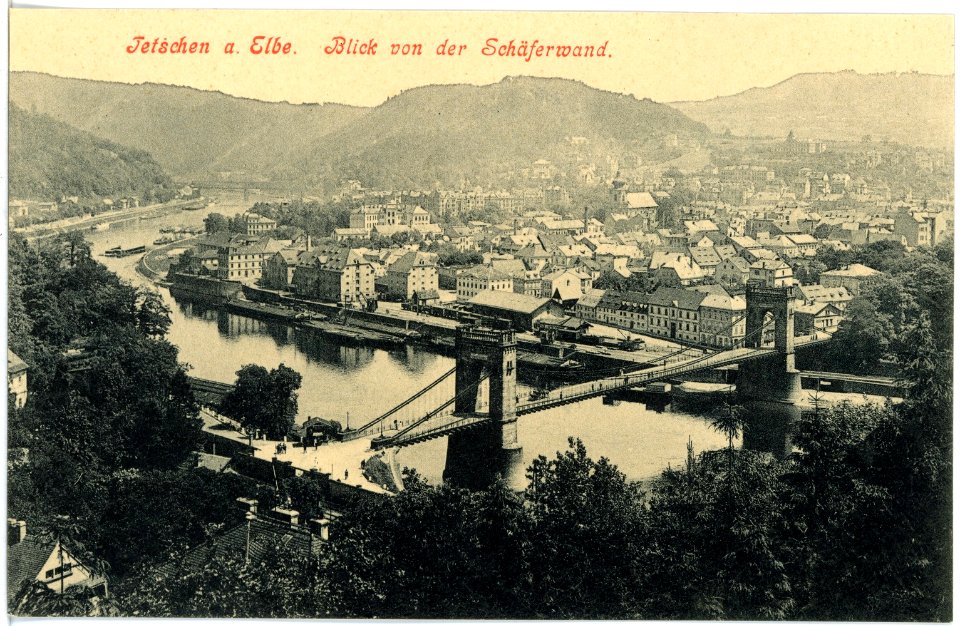 17910-Tetschen-1914-Blick auf Tetschen von der Schäferwand-Brück & Sohn Kunstverlag