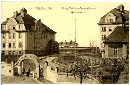 18733-Leisnig-1915-Haupteingang zur Kaserne-Brück & Sohn Kunstverlag