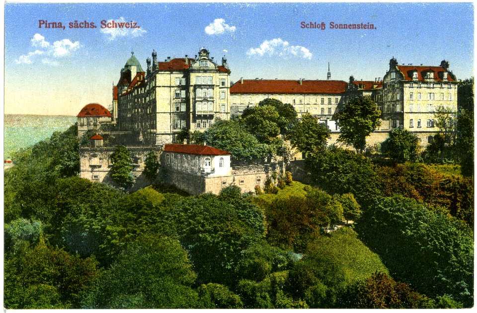 18273-Pirna-1914-Schloß Sonnenstein-Brück & Sohn Kunstverlag