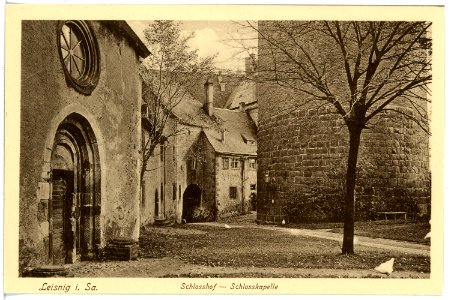 17288-Leisnig-1914-Schloßhof mit Schloßkapelle-Brück & Sohn Kunstverlag