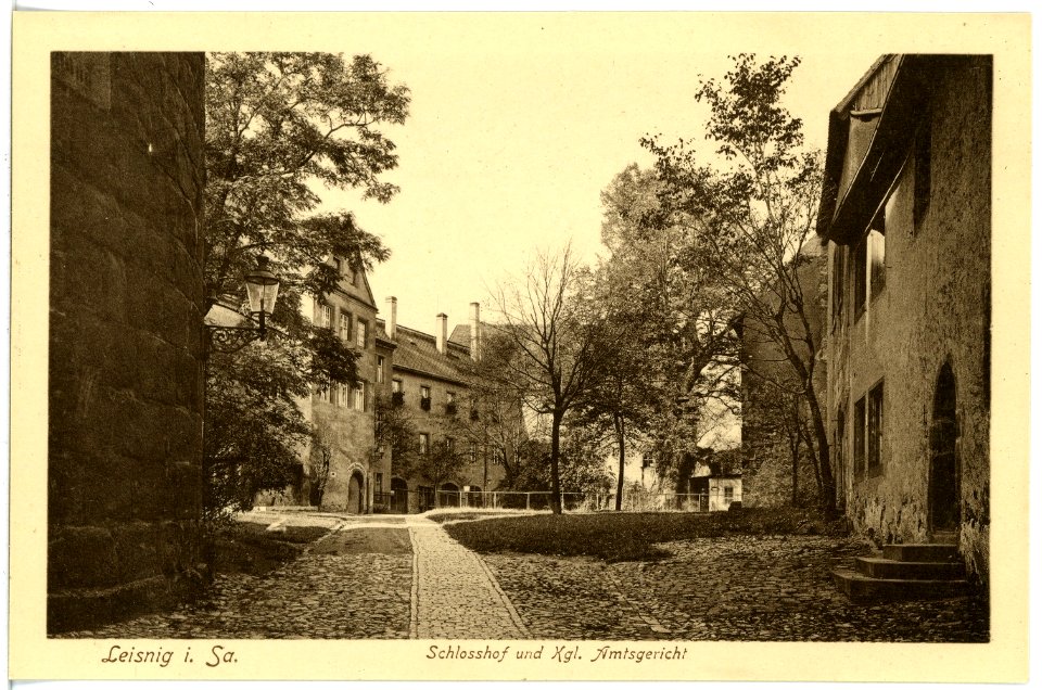 17285-Leisnig-1914-Schloßhof mit Amtsgericht-Brück & Sohn Kunstverlag