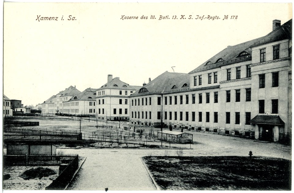 18603-Kamenz-1915-Kaserne des 3. Bataillons 13. Königlich Sächsisches Infanterie-Regiment Nr. 178-Brück & Sohn Kunstverlag